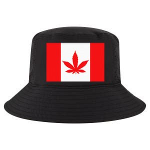 Canada Flag Marijuana Leaf Red Cannabis Canadian Cool Comfort Performance Bucket Hat