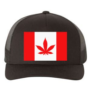 Canada Flag Marijuana Leaf Red Cannabis Canadian Yupoong Adult 5-Panel Trucker Hat