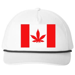 Canada Flag Marijuana Leaf Red Cannabis Canadian Snapback Five-Panel Rope Hat