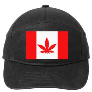 Canada Flag Marijuana Leaf Red Cannabis Canadian 7-Panel Snapback Hat