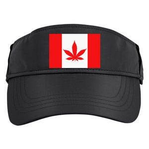 Canada Flag Marijuana Leaf Red Cannabis Canadian Adult Drive Performance Visor