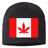 Canada Flag Marijuana Leaf Red Cannabis Canadian Sustainable Beanie