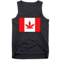 Canada Flag Marijuana Leaf Red Cannabis Canadian Tank Top