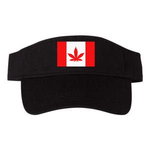 Canada Flag Marijuana Leaf Red Cannabis Canadian Valucap Bio-Washed Visor