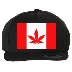 Canada Flag Marijuana Leaf Red Cannabis Canadian Wool Snapback Cap