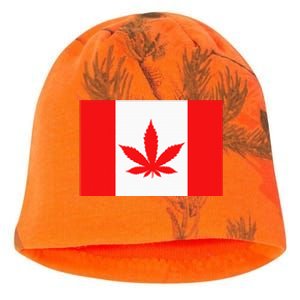 Canada Flag Marijuana Leaf Red Cannabis Canadian Kati - Camo Knit Beanie