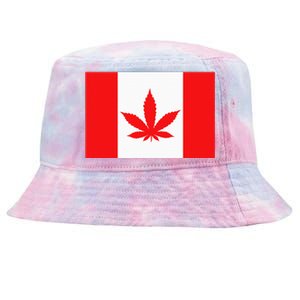 Canada Flag Marijuana Leaf Red Cannabis Canadian Tie-Dyed Bucket Hat