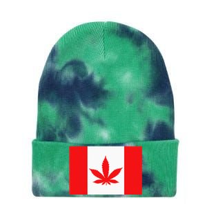 Canada Flag Marijuana Leaf Red Cannabis Canadian Tie Dye 12in Knit Beanie