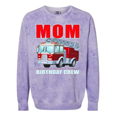 Cute Funny Mom Birthday Crew Firetruck Colorblast Crewneck Sweatshirt