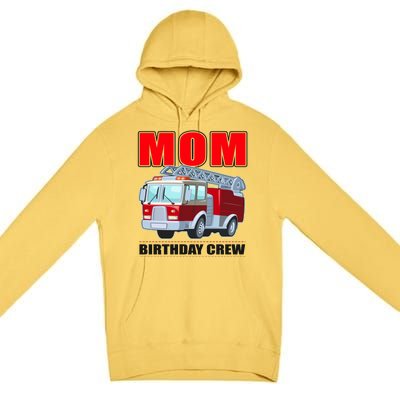 Cute Funny Mom Birthday Crew Firetruck Premium Pullover Hoodie