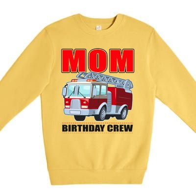 Cute Funny Mom Birthday Crew Firetruck Premium Crewneck Sweatshirt