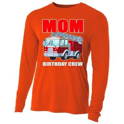 Cute Funny Mom Birthday Crew Firetruck Cooling Performance Long Sleeve Crew