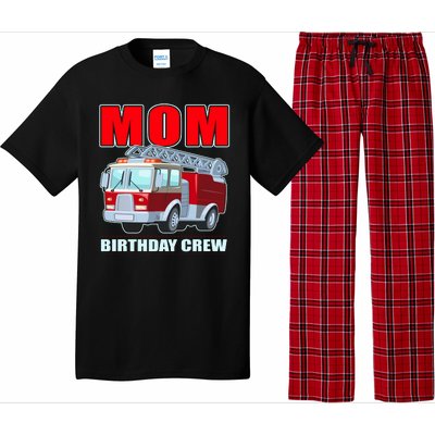 Cute Funny Mom Birthday Crew Firetruck Pajama Set