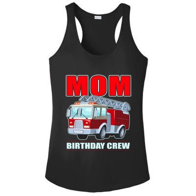 Cute Funny Mom Birthday Crew Firetruck Ladies PosiCharge Competitor Racerback Tank