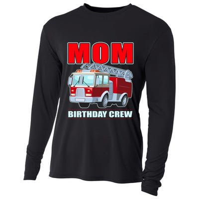 Cute Funny Mom Birthday Crew Firetruck Cooling Performance Long Sleeve Crew