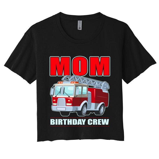 Cute Funny Mom Birthday Crew Firetruck Crop Top