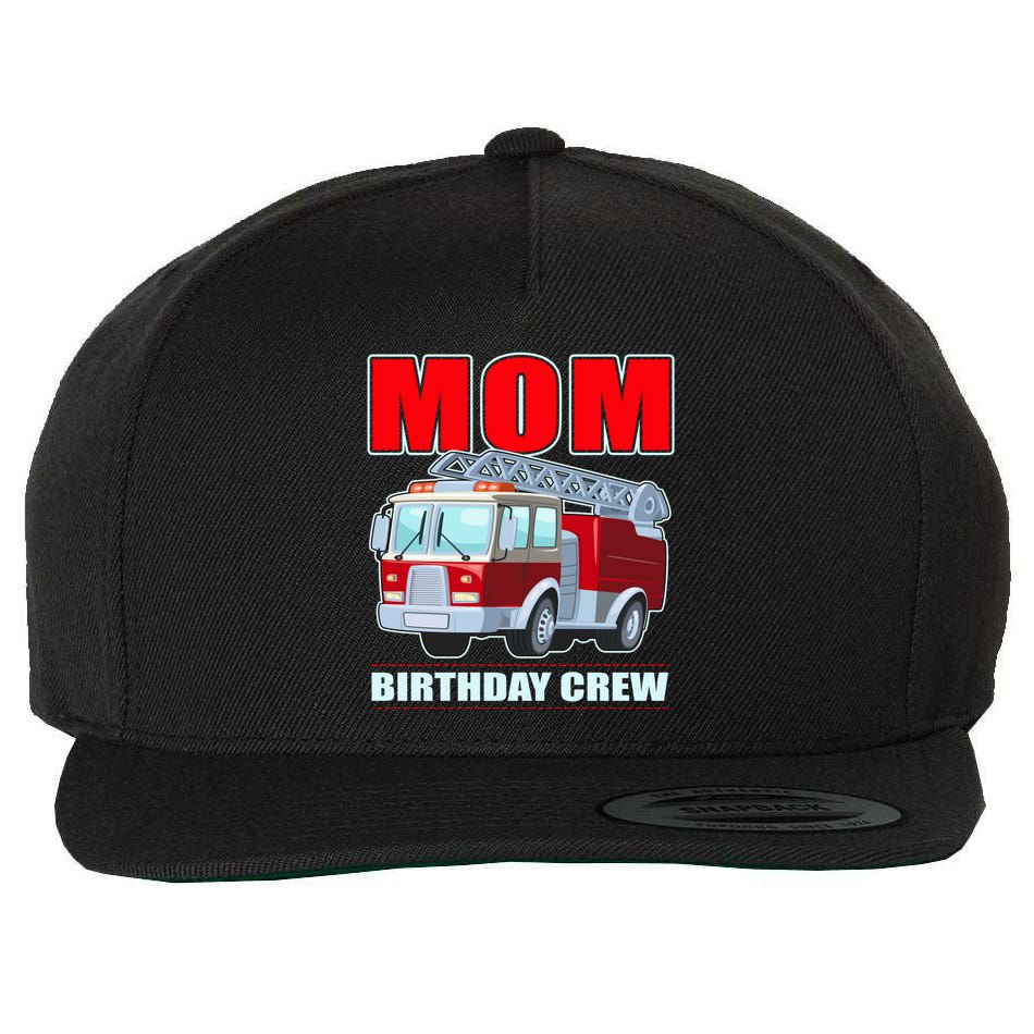 Cute Funny Mom Birthday Crew Firetruck Wool Snapback Cap