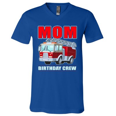 Cute Funny Mom Birthday Crew Firetruck V-Neck T-Shirt