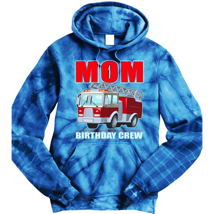 Cute Funny Mom Birthday Crew Firetruck Tie Dye Hoodie