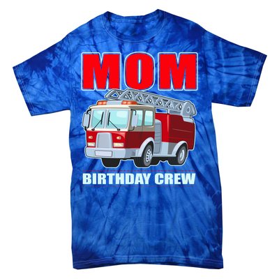 Cute Funny Mom Birthday Crew Firetruck Tie-Dye T-Shirt