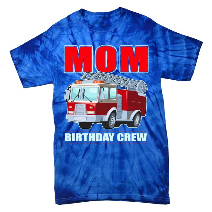 Cute Funny Mom Birthday Crew Firetruck Tie-Dye T-Shirt