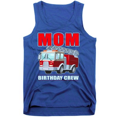 Cute Funny Mom Birthday Crew Firetruck Tank Top