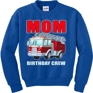 Cute Funny Mom Birthday Crew Firetruck Kids Sweatshirt