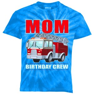 Cute Funny Mom Birthday Crew Firetruck Kids Tie-Dye T-Shirt