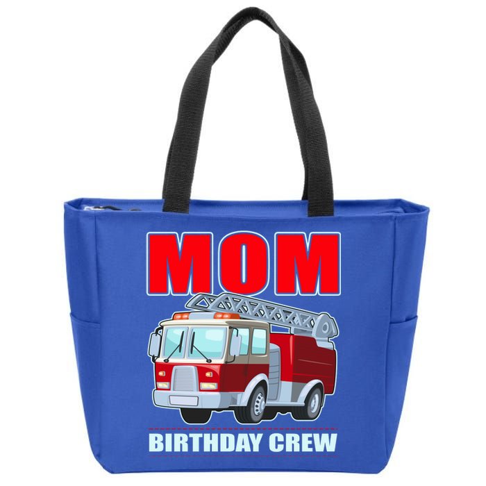 Cute Funny Mom Birthday Crew Firetruck Zip Tote Bag