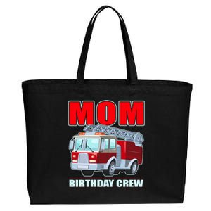 Cute Funny Mom Birthday Crew Firetruck Cotton Canvas Jumbo Tote