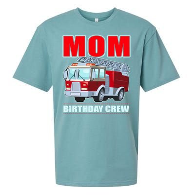 Cute Funny Mom Birthday Crew Firetruck Sueded Cloud Jersey T-Shirt