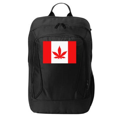 Canada Flag Marijuana Leaf Red Cannabis City Backpack