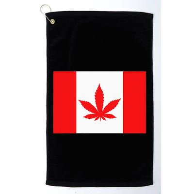 Canada Flag Marijuana Leaf Red Cannabis Golf Towel