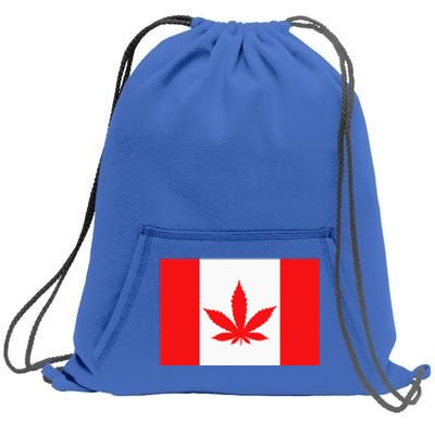 Canada Flag Marijuana Leaf Red Cannabis Sweatshirt Cinch Pack Bag