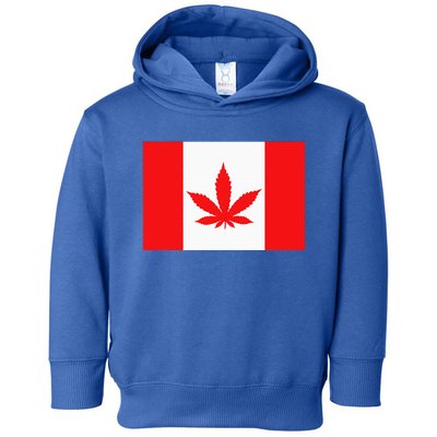 Canada Flag Marijuana Leaf Red Cannabis Toddler Hoodie