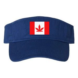 Canada Flag Marijuana Leaf Red Cannabis Valucap Bio-Washed Visor