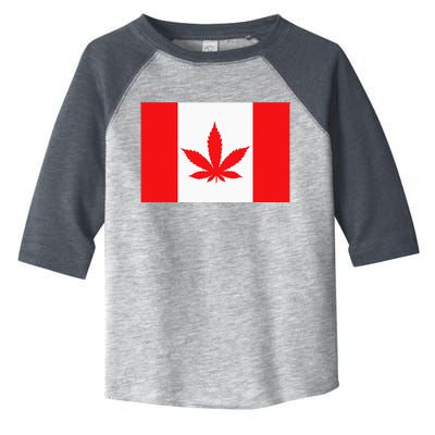 Canada Flag Marijuana Leaf Red Cannabis Toddler Fine Jersey T-Shirt