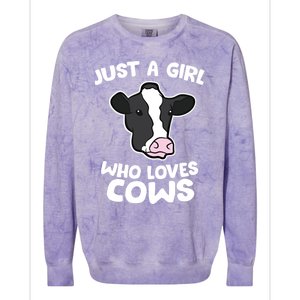 Cow Farmer Mom Just A Who Loves Cows Gift Colorblast Crewneck Sweatshirt