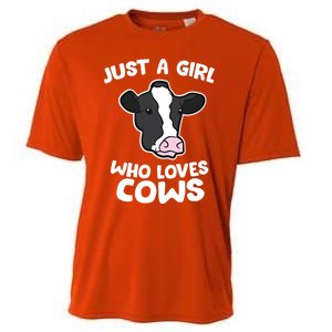 Cow Farmer Mom Just A Who Loves Cows Gift Cooling Performance Crew T-Shirt