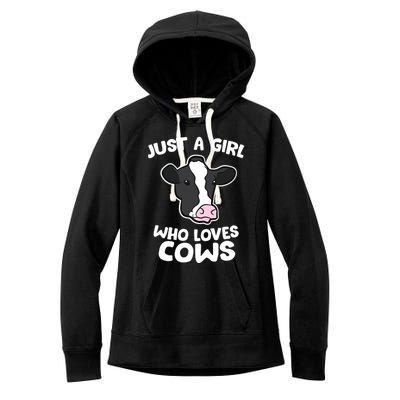 Cow Farmer Mom Just A Who Loves Cows Gift Women's Fleece Hoodie