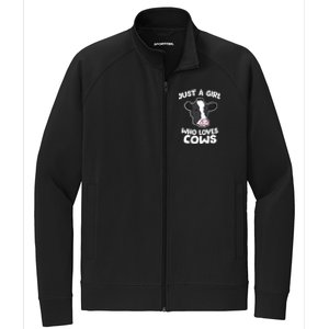 Cow Farmer Mom Just A Who Loves Cows Gift Stretch Full-Zip Cadet Jacket