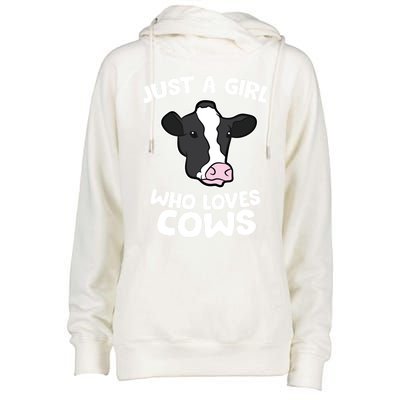 Cow Farmer Mom Just A Who Loves Cows Gift Womens Funnel Neck Pullover Hood