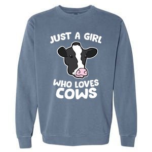 Cow Farmer Mom Just A Who Loves Cows Gift Garment-Dyed Sweatshirt