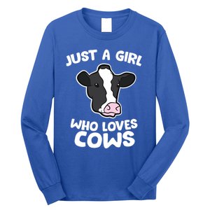 Cow Farmer Mom Just A Who Loves Cows Gift Long Sleeve Shirt