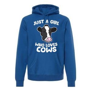 Cow Farmer Mom Just A Who Loves Cows Gift Premium Hoodie