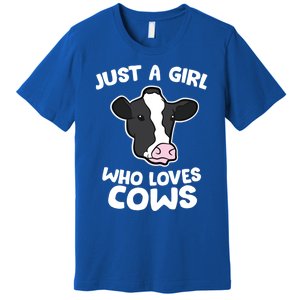 Cow Farmer Mom Just A Who Loves Cows Gift Premium T-Shirt