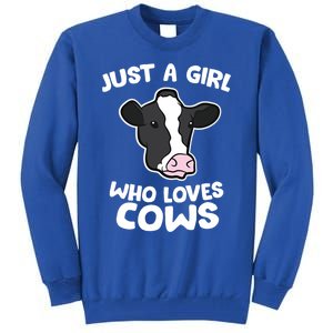 Cow Farmer Mom Just A Who Loves Cows Gift Tall Sweatshirt