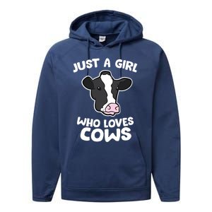 Cow Farmer Mom Just A Who Loves Cows Gift Performance Fleece Hoodie