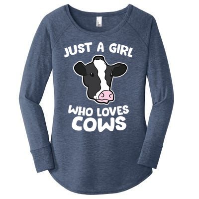 Cow Farmer Mom Just A Who Loves Cows Gift Women's Perfect Tri Tunic Long Sleeve Shirt