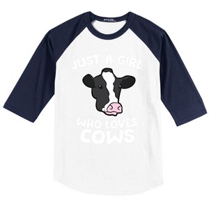 Cow Farmer Mom Just A Who Loves Cows Gift Baseball Sleeve Shirt